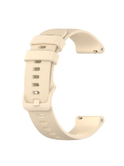 22mm Universal Grid Texture Silicone Watchband Replace Strap for Huawei Watch 3 / 3 Pro / Samsung Amazfit Watch Etc - Beige