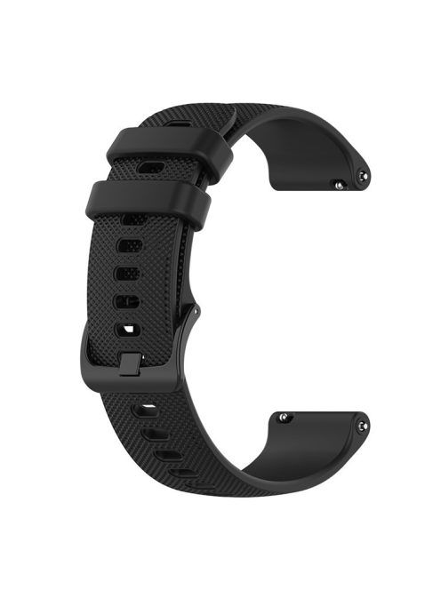 22mm Universal Grid Texture Silicone Watchband Replace Strap for Huawei Watch 3 / 3 Pro / Samsung Amazfit Watch Etc - Black