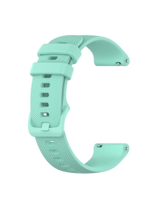 22mm Universal Grid Texture Silicone Watchband Replace Strap for Huawei Watch 3 / 3 Pro / Samsung Amazfit Watch Etc - Cyan