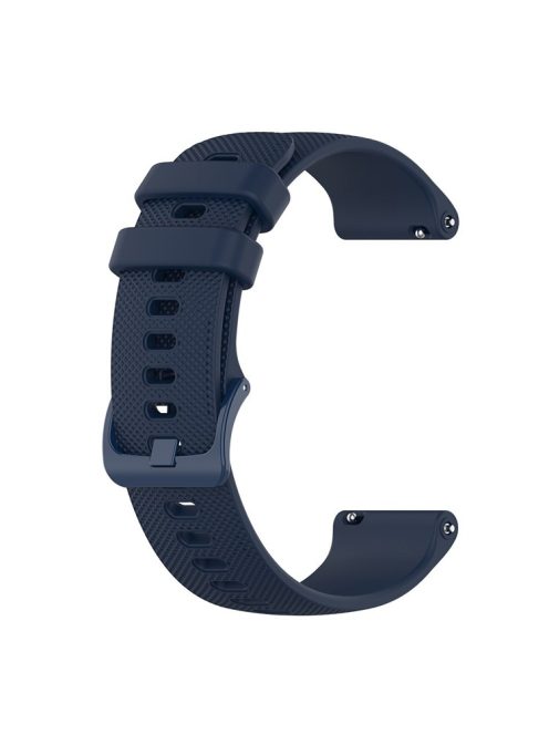 22mm Universal Grid Texture Silicone Watchband Replace Strap for Huawei Watch 3 / 3 Pro / Samsung Amazfit Watch Etc - Dark Blue