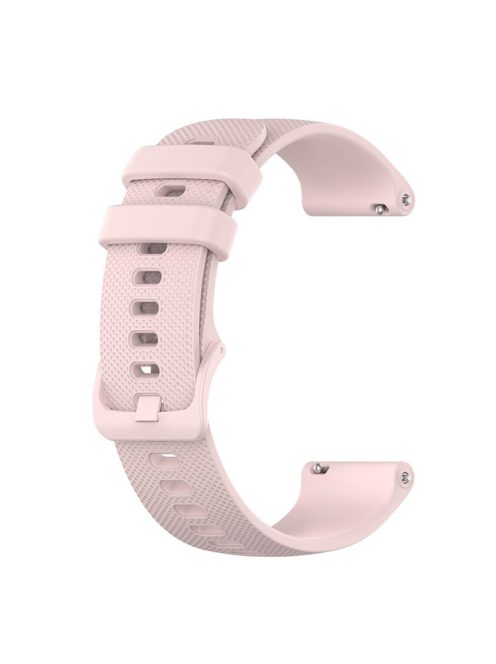 22mm Universal Grid Texture Silicone Watchband Replace Strap for Huawei Watch 3 / 3 Pro / Samsung Amazfit Watch Etc - Pink