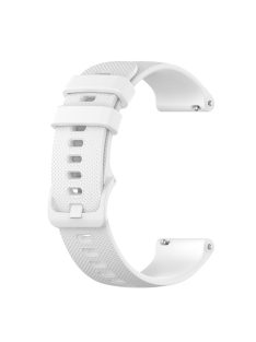   22mm Universal Grid Texture Silicone Watchband Replace Strap for Huawei Watch 3 / 3 Pro / Samsung Amazfit Watch Etc - White