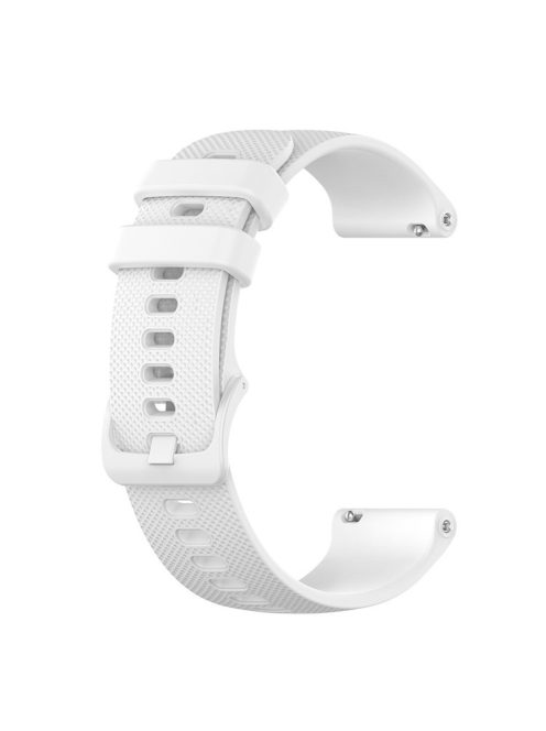 22mm Universal Grid Texture Silicone Watchband Replace Strap for Huawei Watch 3 / 3 Pro / Samsung Amazfit Watch Etc - White