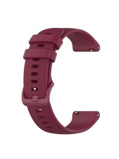   22mm Universal Grid Texture Silicone Watchband Replace Strap for Huawei Watch 3 / 3 Pro / Samsung Amazfit Watch Etc - Wine Red