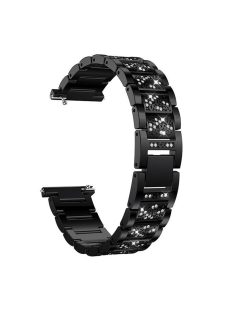   22mm Universal Rhinestone Decor Metal Watch Band for Huawei Watch GT / Samsung Gear S3 Classic / S3 Frontier - Black