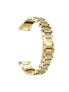   22mm Universal Rhinestone Decor Metal Watch Band for Huawei Watch GT / Samsung Gear S3 Classic / S3 Frontier - Gold