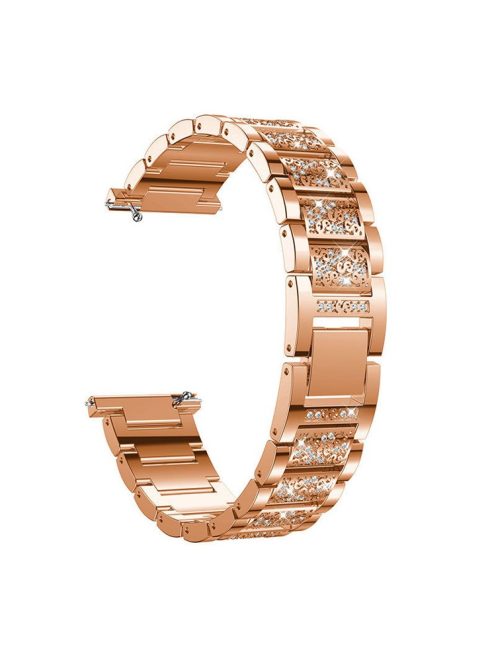 22mm Universal Rhinestone Decor Metal Watch Band for Huawei Watch GT / Samsung Gear S3 Classic / S3 Frontier - Rose Gold