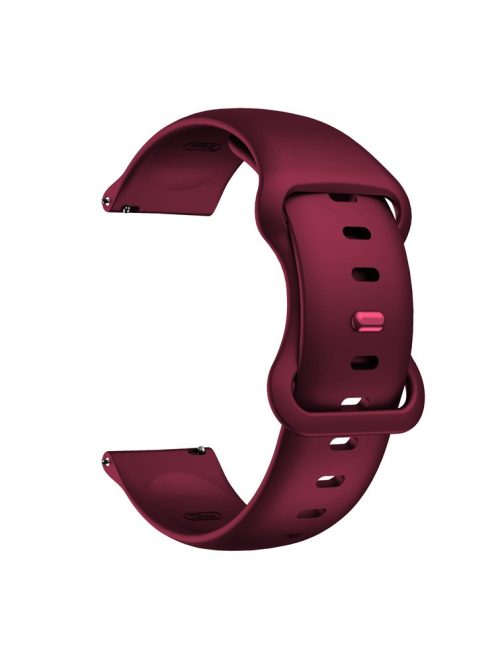 22mm Width Soft Silicone Universal Band Strap Replacement for Huawei Watch 3 / 3 Pro / Samsung Amazfit Watch Etc - Wine Red