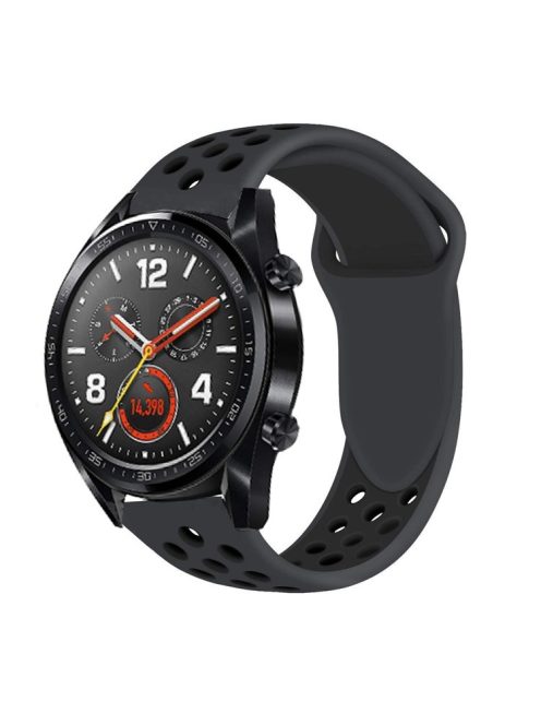 Bi-color Soft Silicone Watch Strap for Huawei Watch GT - All Black