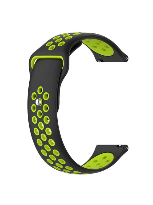 Dual Color Adjustable Silicone Watch Band Wrist Strap 22mm for Huawei Watch 3/Watch 3 Pro - Black/Lime