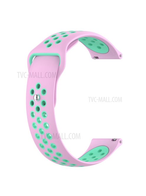 Dual Color Adjustable Silicone Watch Band Wrist Strap 22mm for Huawei Watch 3/Watch 3 Pro - Pink/Teal