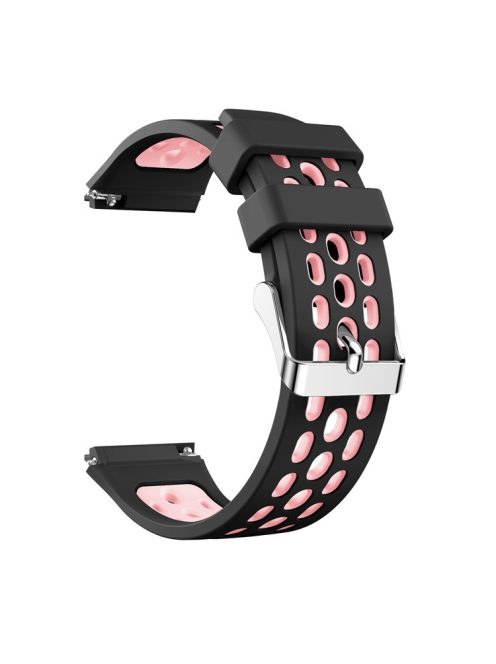 Dual Color Soft Silicone Watch Strap for Huawei Watch GT 2e - Black/Light Pink