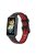 Dual Color Watch Band for Huawei Band 7, Pin Buckle Soft TPU Wrist Strap Replacement - Black/Red