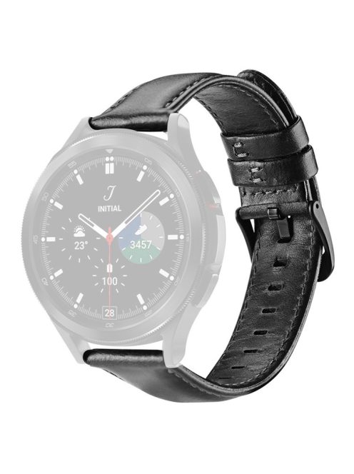 DUX DUCIS For Samsung Galaxy Watch3 45mm / Huawei Watch GT 3 46mm / GT 3 Pro 46mm Stainless Steel + Leather Watch Strap 22mm Replacement Wrist Band - Black