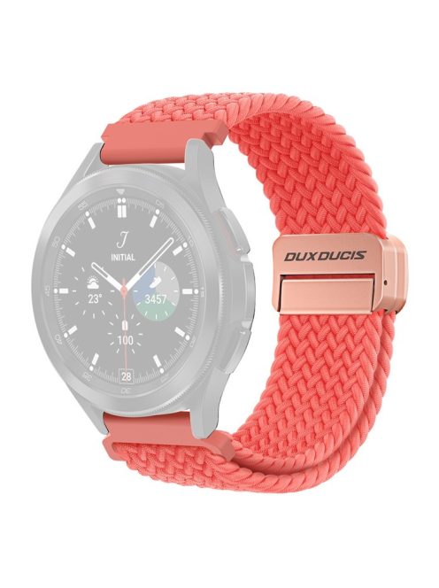 DUX DUCIS Mixture Pro Series Nylon Woven Strap for Samsung Galaxy Watch6  /  Watch5  /  Huawei Watch GT3 Magnetic Buckle 20mm Watchband - Guava