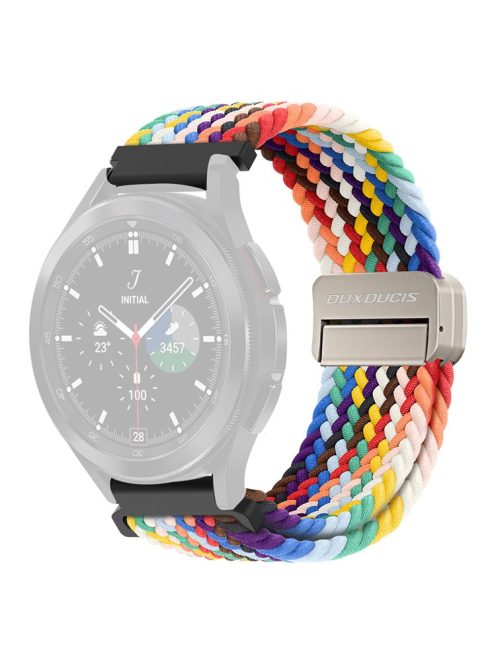 DUX DUCIS Mixture Pro Series Nylon Woven Strap for Samsung Galaxy Watch6  /  Watch5  /  Huawei Watch GT3 Magnetic Buckle 20mm Watchband - Rainbow