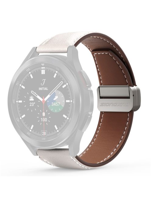 DUX DUCIS YA Series for Samsung Galaxy Watch3 45mm  /  Huawei Watch Ultimate Genuine Cow Leather Strap 22mm Watch Band - White