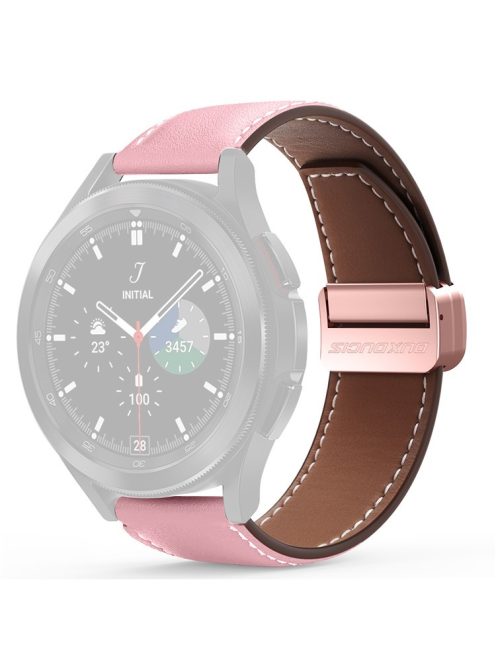 DUX DUCIS YA Series for Samsung Galaxy Watch6 /  Watch5  /  Huawei Watch GT3 Pro 43mm Genuine Cow Leather Strap 20mm Watch Band - Pink