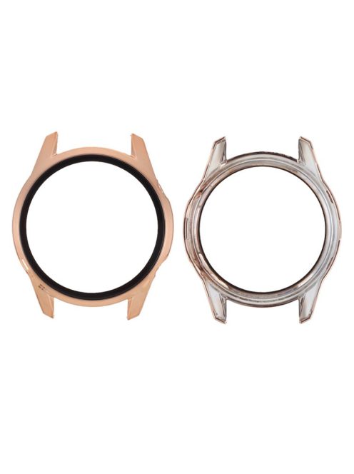 Electroplating PC Case Frame Tempered Glass Protector Cover for Huawei Watch GT 2 42mm - Beige