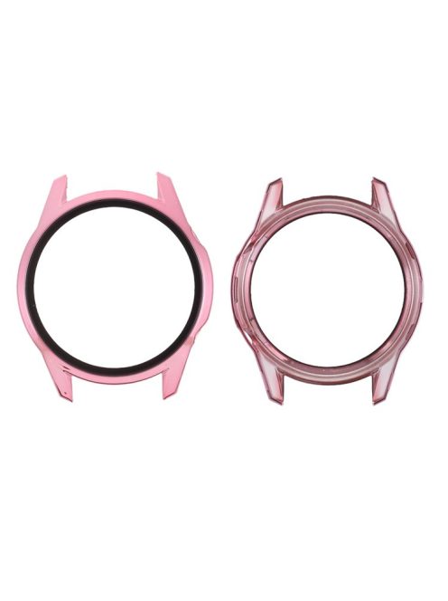 Electroplating PC Case Frame Tempered Glass Protector Cover for Huawei Watch GT 2 42mm - Rose Gold