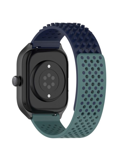 For Huami Amazfit GTS 4 Mini / Samsung Gear Sport / Huawei Watch 2 Silicone Watch Strap 20mm Breathable Watch Band - Midnight Blue / Olive Green