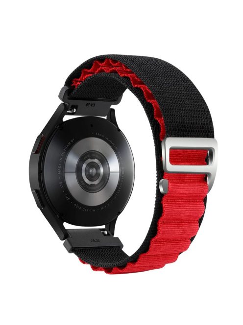 For Huawei / Samsung / Huami Amazfit GTS 4 / 3 / 2 / 1 / mini Watch Band Universal 20mm Nylon Wrist Strap - Black+Red