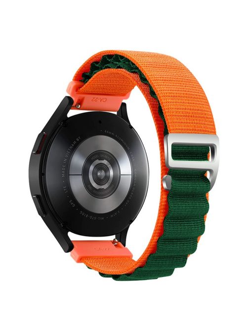 For Huawei / Samsung / Huami Amazfit GTS 4 / 3 / 2 / 1 / mini Watch Band Universal 20mm Nylon Wrist Strap - Orange+Green