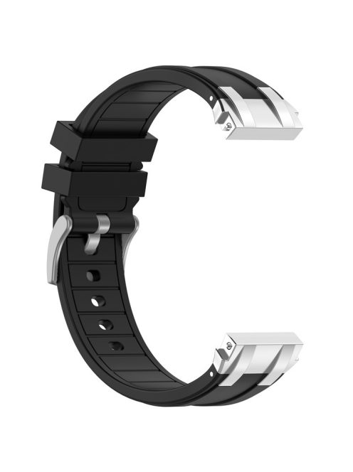 For Huawei / Samsung 22mm Universal Smartwatch Strap Silicone Replacement Band - Black