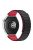 For Huawei / Samsung Smart Watch Silicone Band 22mm Universal Magnetic Replacement Strap - Black+Red