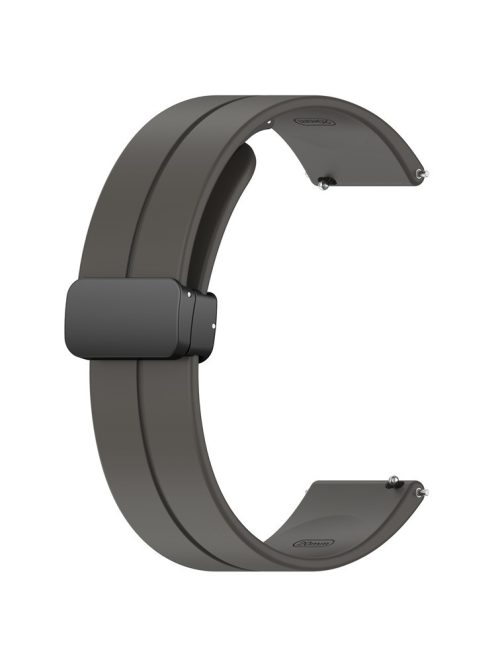 For Huawei / Samsung Universal 22mm Smartwatch Strap Magnetic Folding Buckle Silicone Band - Grey