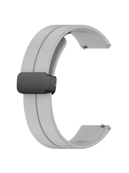 For Huawei / Samsung Universal 22mm Smartwatch Strap Magnetic Folding Buckle Silicone Band - Light Grey