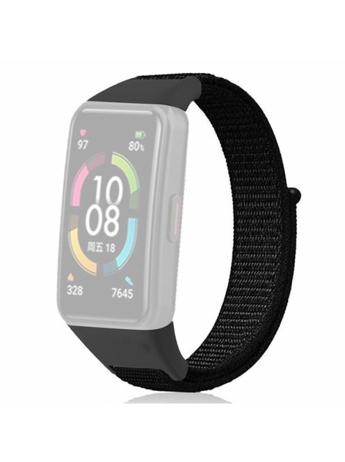 For Huawei Band 6 / 6 Pro / Honor Band 6 Watch Strap Nylon Loop Adjustable Wrist Band - Black