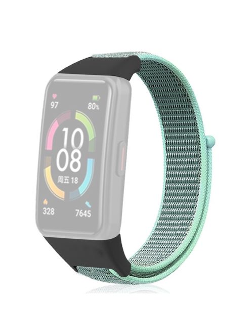 For Huawei Band 6 / 6 Pro / Honor Band 6 Watch Strap Nylon Loop Adjustable Wrist Band - Lake Green