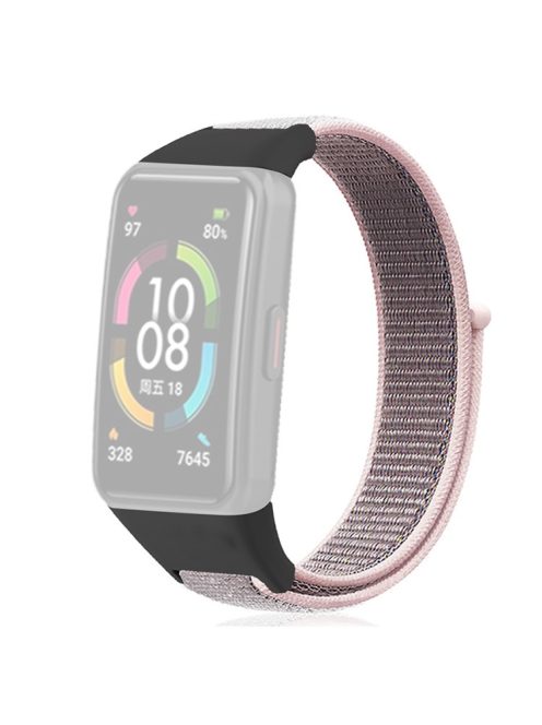 For Huawei Band 6 / 6 Pro / Honor Band 6 Watch Strap Nylon Loop Adjustable Wrist Band - Pink