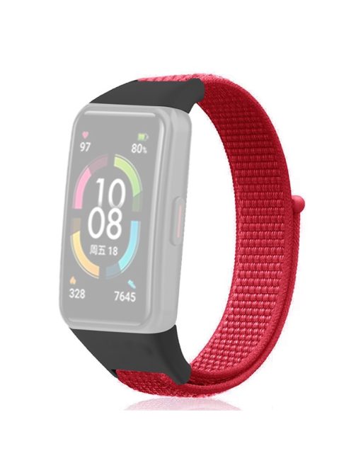 For Huawei Band 6 / 6 Pro / Honor Band 6 Watch Strap Nylon Loop Adjustable Wrist Band - Red