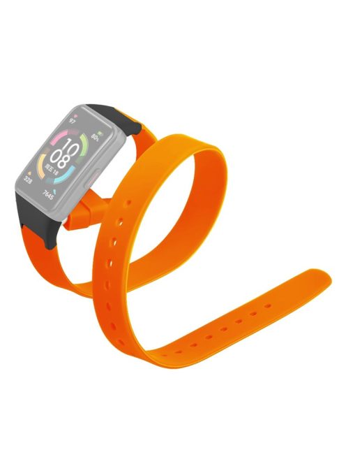 For Huawei Band 6 / Band 6 Pro / Honor Band 6 Strap Long Silicone Watch Bands - Orange