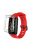 For Huawei Band 6 Soft Silicone Sports Wristband with Transparent TPU Case Full Around Bumper Frame Cover - Red