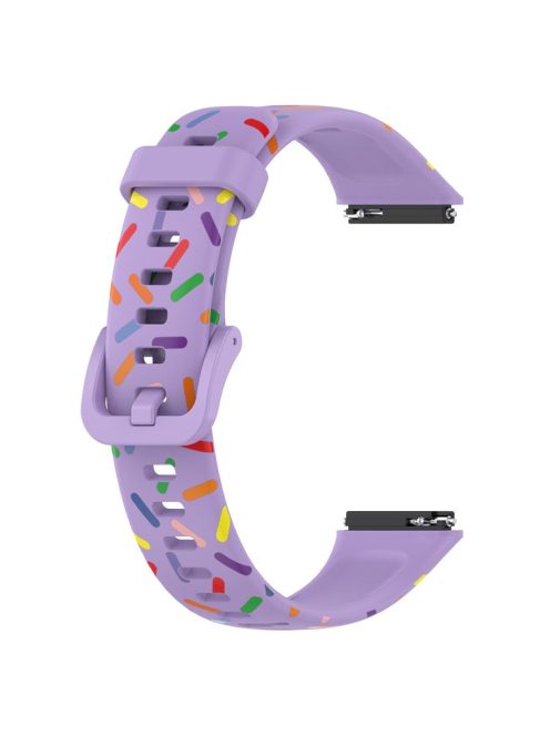 For Huawei Band 7 Colorful Spotted Wrist Band Replacement Silicone Watch Strap - Purple