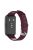 For Huawei Band 7 Genuine Leather Watch Band Replacement Strap with Metal Silver Buckle - Purple Red