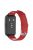 For Huawei Band 7 Genuine Leather Watch Band Replacement Strap with Metal Silver Buckle - Red