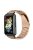 For Huawei Band 7 Stainless Steel Smart Watch Band Three Beads Replacement Strap with Folding Buckle - Rose Gold