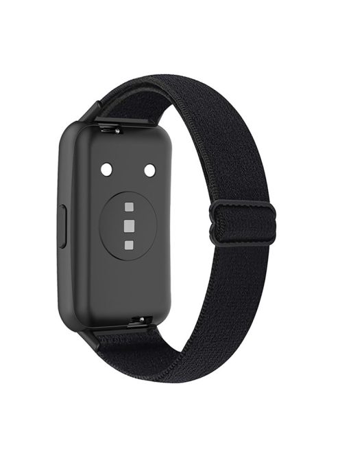 For Huawei Band 7 Stretchy Boho Watch Band Adjustable Elastic Nylon Strap Replacement Wristband - Black