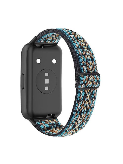 For Huawei Band 7 Stretchy Boho Watch Band Adjustable Elastic Nylon Strap Replacement Wristband - Brown