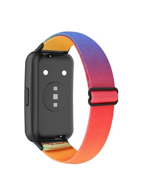 For Huawei Band 7 Stretchy Boho Watch Band Adjustable Elastic Nylon Strap Replacement Wristband - Rainbow