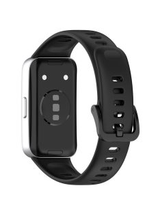   For Huawei Band 8 / 8 NFC / 9 / 9 NFC Glossy Silicone Watch Strap Replacement Watchband - Black