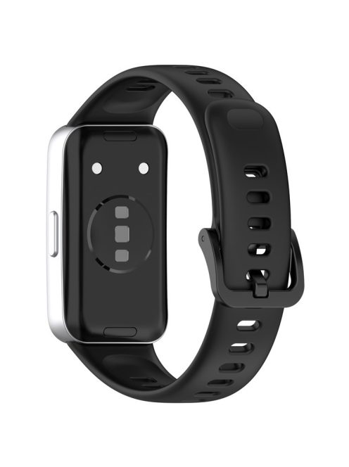 For Huawei Band 8 / 8 NFC / 9 / 9 NFC Glossy Silicone Watch Strap Replacement Watchband - Black