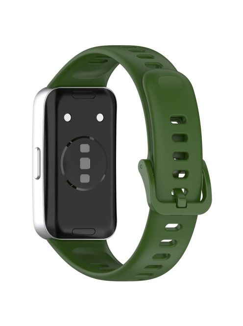 For Huawei Band 8 / 8 NFC / 9 / 9 NFC Glossy Silicone Watch Strap Replacement Watchband - Green