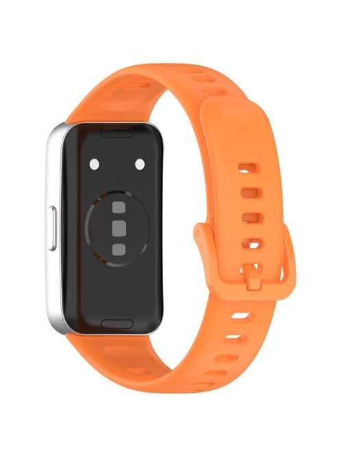 For Huawei Band 8 / 8 NFC / 9 / 9 NFC Glossy Silicone Watch Strap Replacement Watchband - Orange