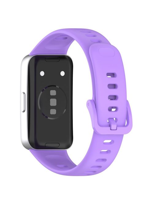 For Huawei Band 8 / 8 NFC / 9 / 9 NFC Glossy Silicone Watch Strap Replacement Watchband - Purple