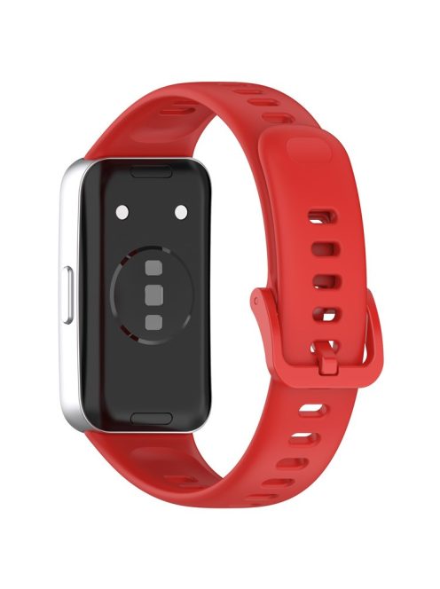 For Huawei Band 8 / 8 NFC / 9 / 9 NFC Glossy Silicone Watch Strap Replacement Watchband - Red